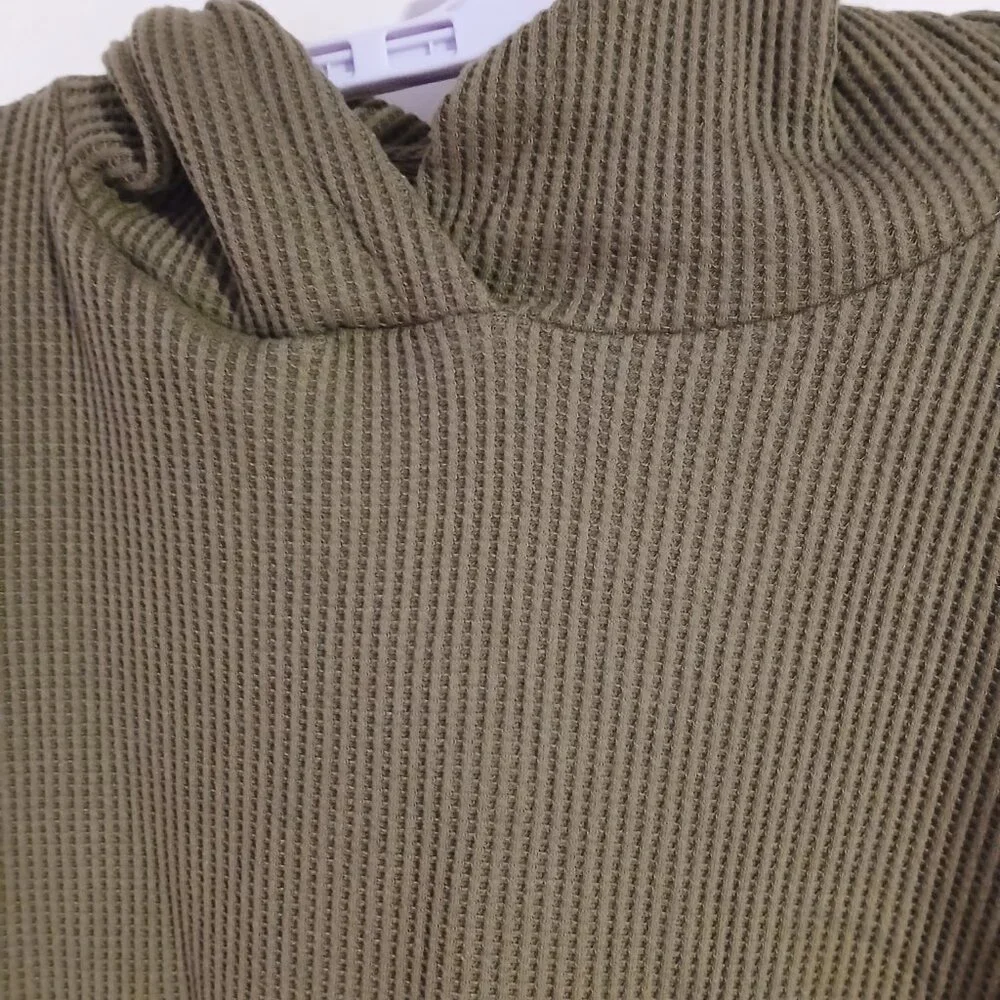 Gap Women's Olive Gteen Waffle  Knit Hoodie GUC